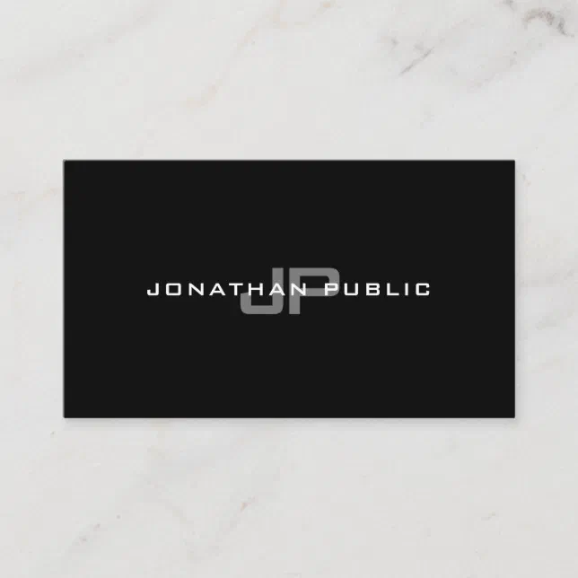 Professional Monogram Elegant Modern Simple Plain Business Card | Zazzle