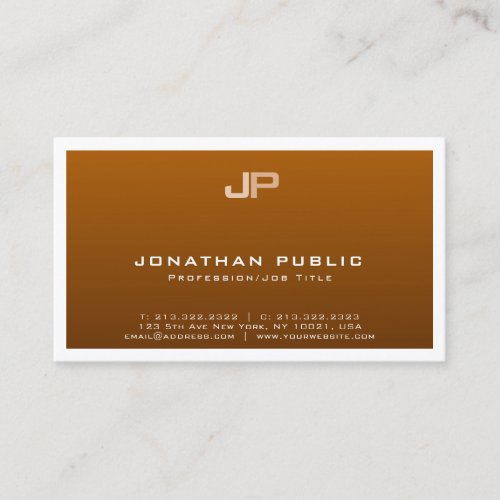 Professional Monogram Elegant Silk Finish Luxury Business Card