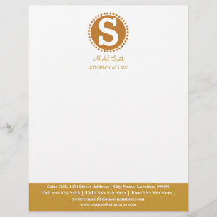 Professional Monogram Gold Letterhead
