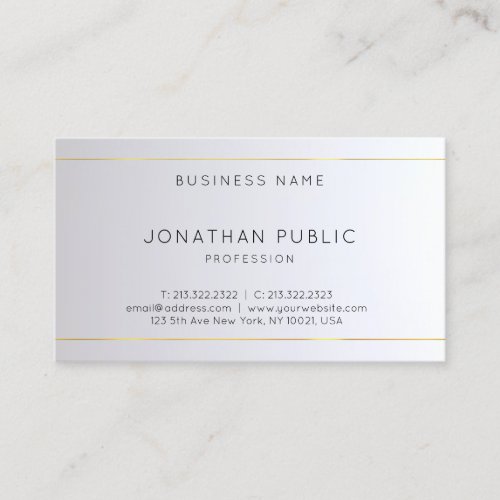 Professional Monogram Gold Silver Modern Elegant Business Card