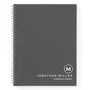 Professional Monogram Gray Notebook