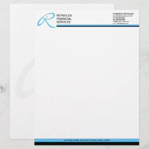 Professional Monogram in Blue Business Letterhead