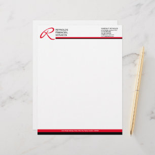 Professional Monogram in Red Business Letterhead