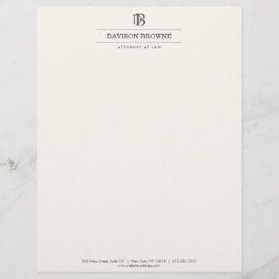 Professional Monogram Ivory Letterhead