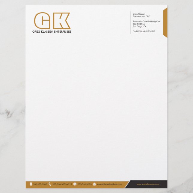 Professional Monogram Letterhead (Front)
