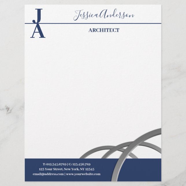 Professional Monogram Letterhead (Front)