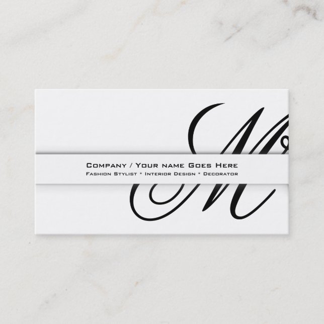 Professional monogram "M" business CUSTOM Card (Front)
