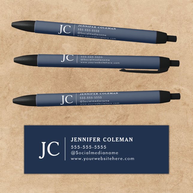Professional Monogram Minimal Logo Navy Blue Pen (Creator Uploaded)