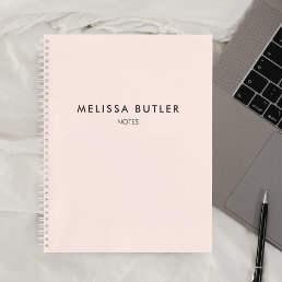 Professional Monogram Minimalist Blush Pink Notebook