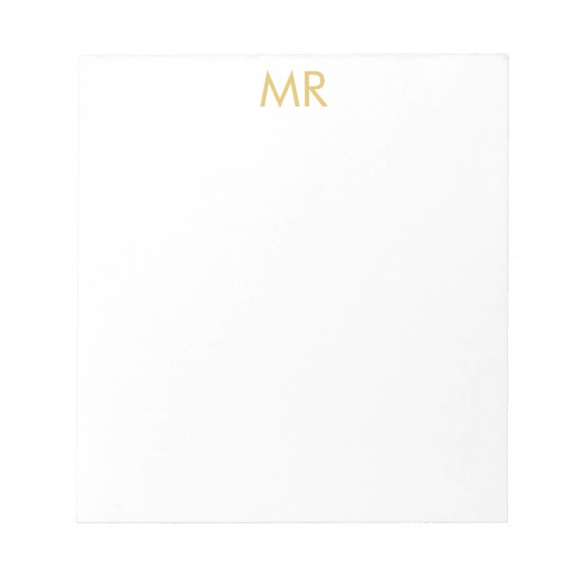 Professional Monogram Minimalist Plain Name Notepad (Front)