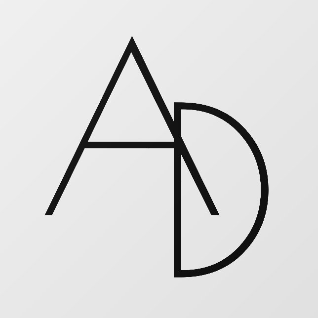 Professional Monogram Modern Minimal Wall Decal (Front)