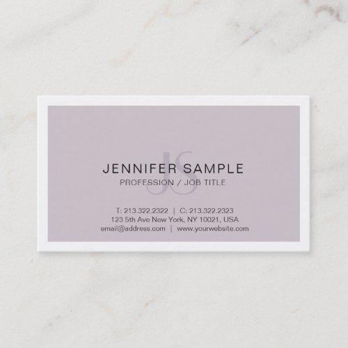 Professional Monogram Modern Simple Chic Graphic Business Card