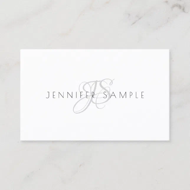 Professional Monogram Modern Simple Template Chic Business Card | Zazzle
