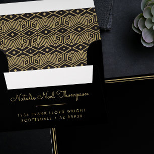 Professional Monogram Name Gold Return Addressed Envelope