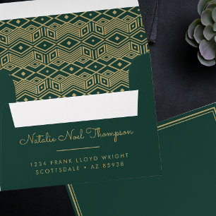 Professional Monogram Name Gold Return Addressed Envelope