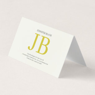 Professional Monogram Pastel Color Luxury Thick Business Card