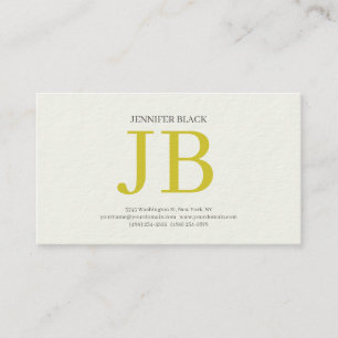 Professional Monogram Pastel Color Luxury Thick Business Card