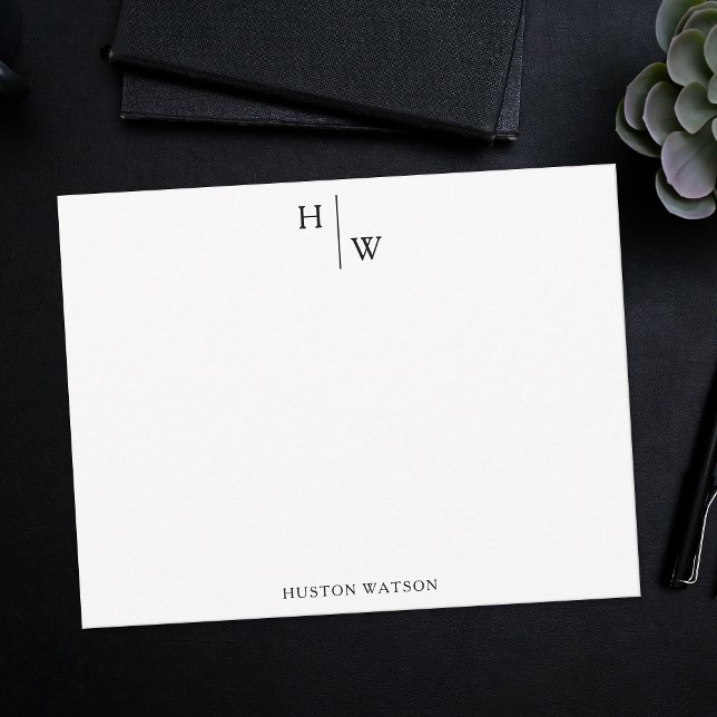 Professional Monogram Personalized With Name Note Card (Creator Uploaded)