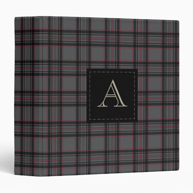 Professional Monogram Plaid Binder (Front/Spine)