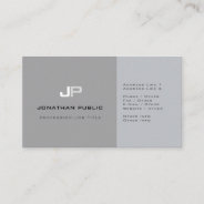 Professional Monogram Plain Elegant Grey Modern Business Card at Zazzle