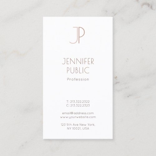 Professional Monogram Plain Elegant Modern Luxury Business Card