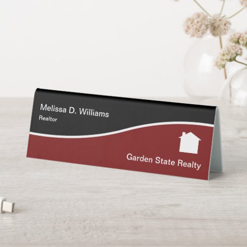 Professional Monogram Realtor Desk Name Table Tent Sign