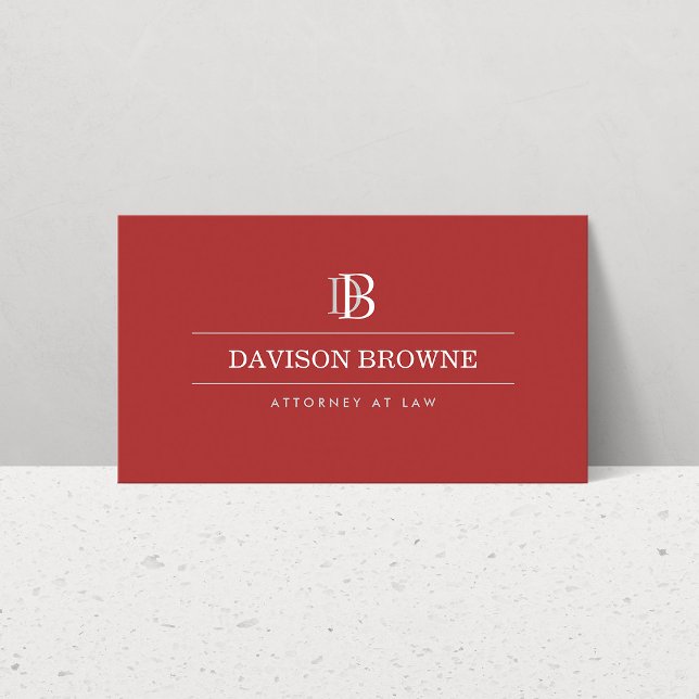 Professional Monogram Red Business Card (Creator Uploaded)