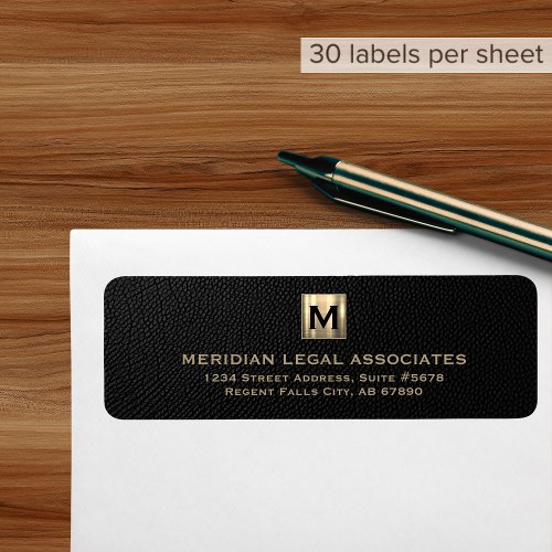 Professional Monogram Return Address Label