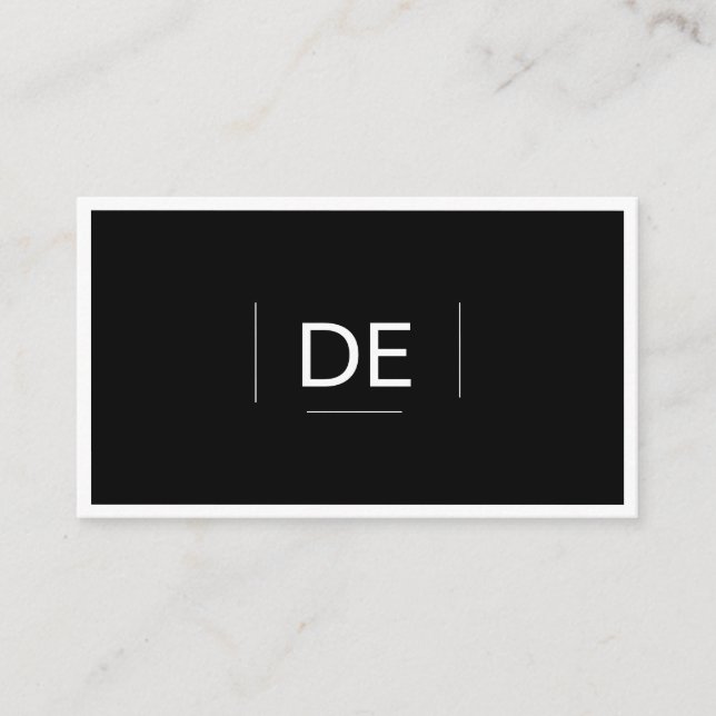 Professional Monogram Simple Elegant Black Social Business Card (Front)