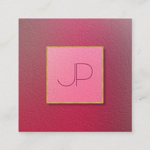 Professional Monogram Structured Textured Look Square Business Card