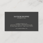 Professional Monogram Taupe Business Card (Back)