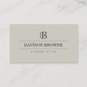 Professional Monogram Taupe Business Card (Front)