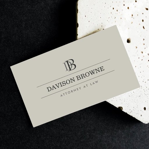 Customizable YOUR INITIALS LOGO/MONOGRAM on Taupe Business Card