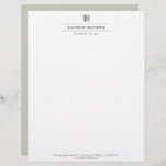 Professional Monogram Taupe/White Letterhead<br><div class="desc">Your initials create a professional monogram logo when paired with your name or business name on this customizable letterhead template. A clean and classic design for attorneys,  legal professionals,  businesses,  accountants,  consultants and more. Design by 1201AM Design Studio | www.1201am.com</div>