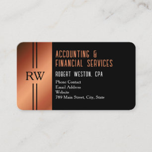 Professional Monogram Tax Preparer Accountant Business Card