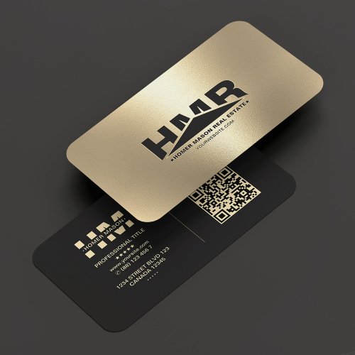 Professional Monogram Triangle Black Gold Modern  Business Card