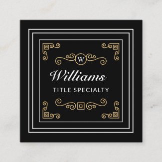 Professional Monogram Vintage Black Elegant