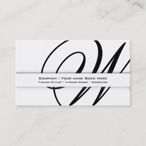 Professional monogram "W" business CUSTOM Business Card Template
