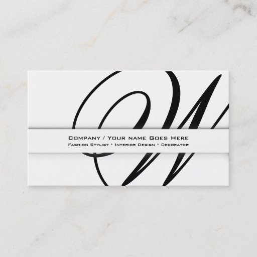 Customizable Professional monogram "W" business CUSTOM Business Card Template
