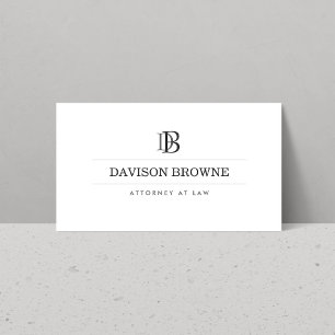 Professional Monogram White Business Card