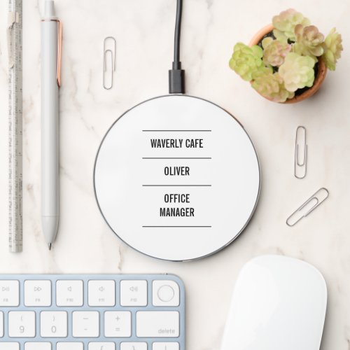 Professional monogram white custom 3 rows business wireless charger 