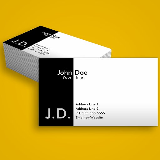 Customizable professional black/white (monogrammed) business cards