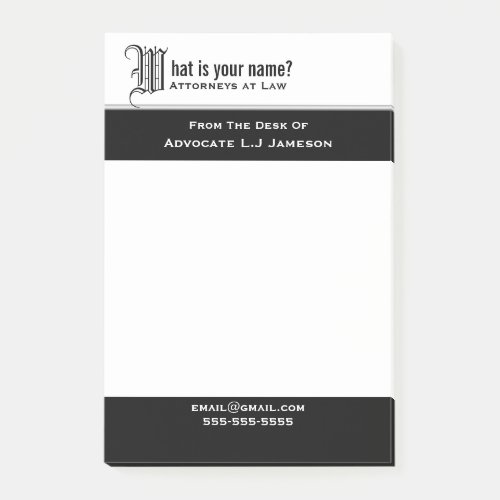 Professional monogrammed legal business  Custom Post_it Notes