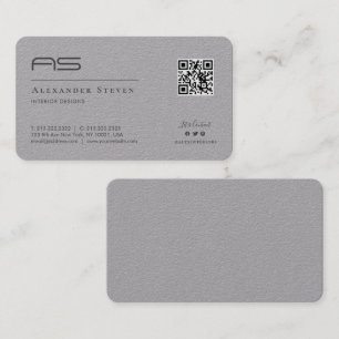 Professional Monogrammed Logo Premium Gray Business Card