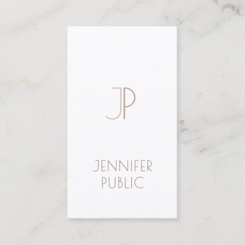 Professional Monogrammed Plain Elegant Modern Luxe Business Card