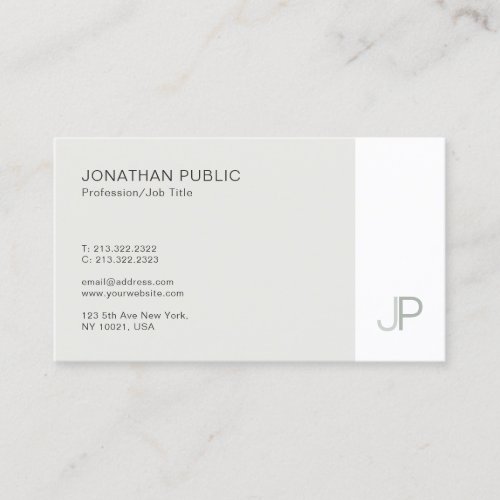 Professional Monogrammed Simple Modern Template Business Card