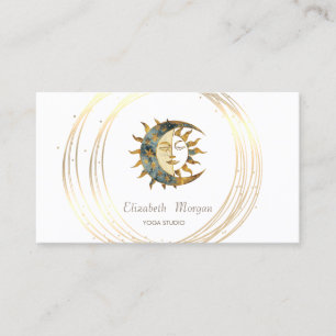 Professional Moon Sun Gold Circles Business Card