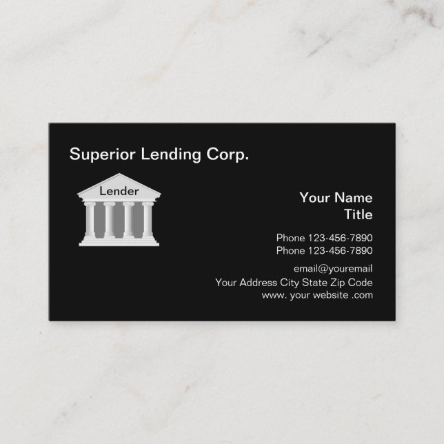 Professional Mortgage Lender Business Card (Front)