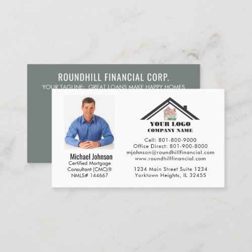 Professional Mortgage Photo Logo QR Code  Business Card