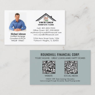 Professional Mortgage Photo Logo QR Code Business Card